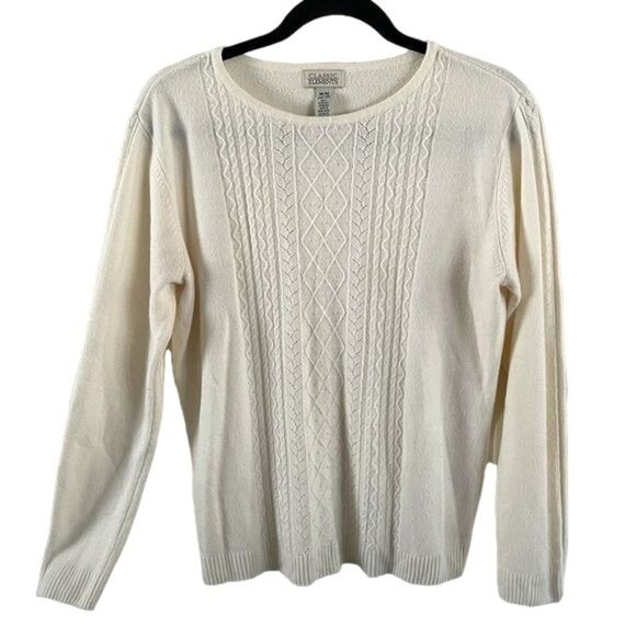 VTG Classic Elements “Grandma-core” Beige Pearl Sweater - Picture 1 of 11